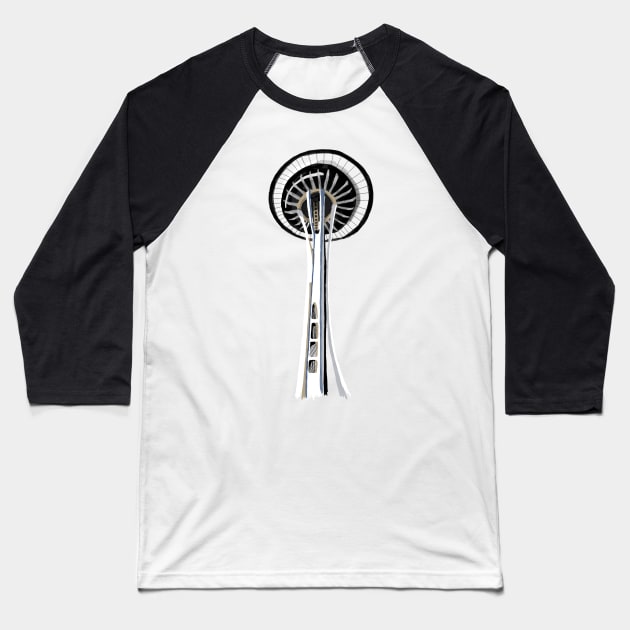 Space Needle Baseball T-Shirt by adq